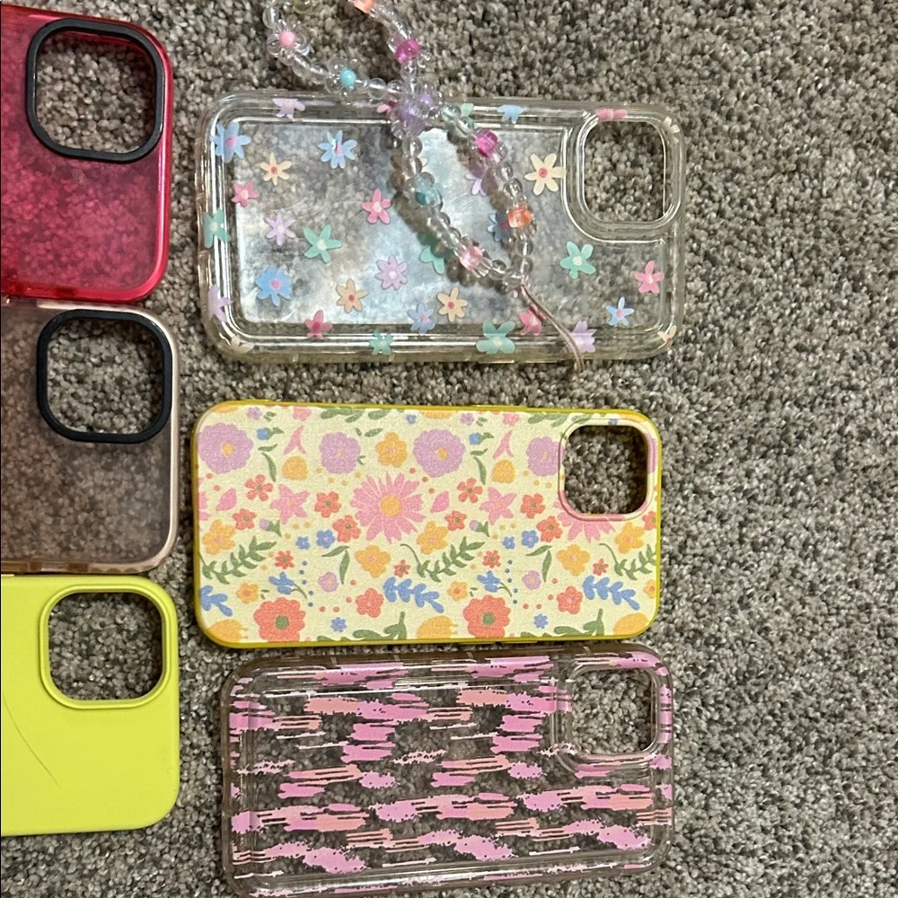 Colorful Floral and Patterned Phone Cases Set